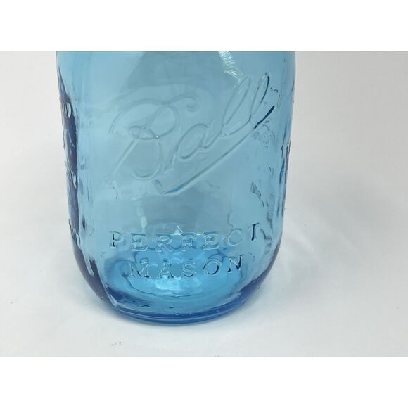Ball Perfect Mason Canning Jar Pint 16 Oz USA NO LID Blue Turquoise Aqua - Picture 4 of 6